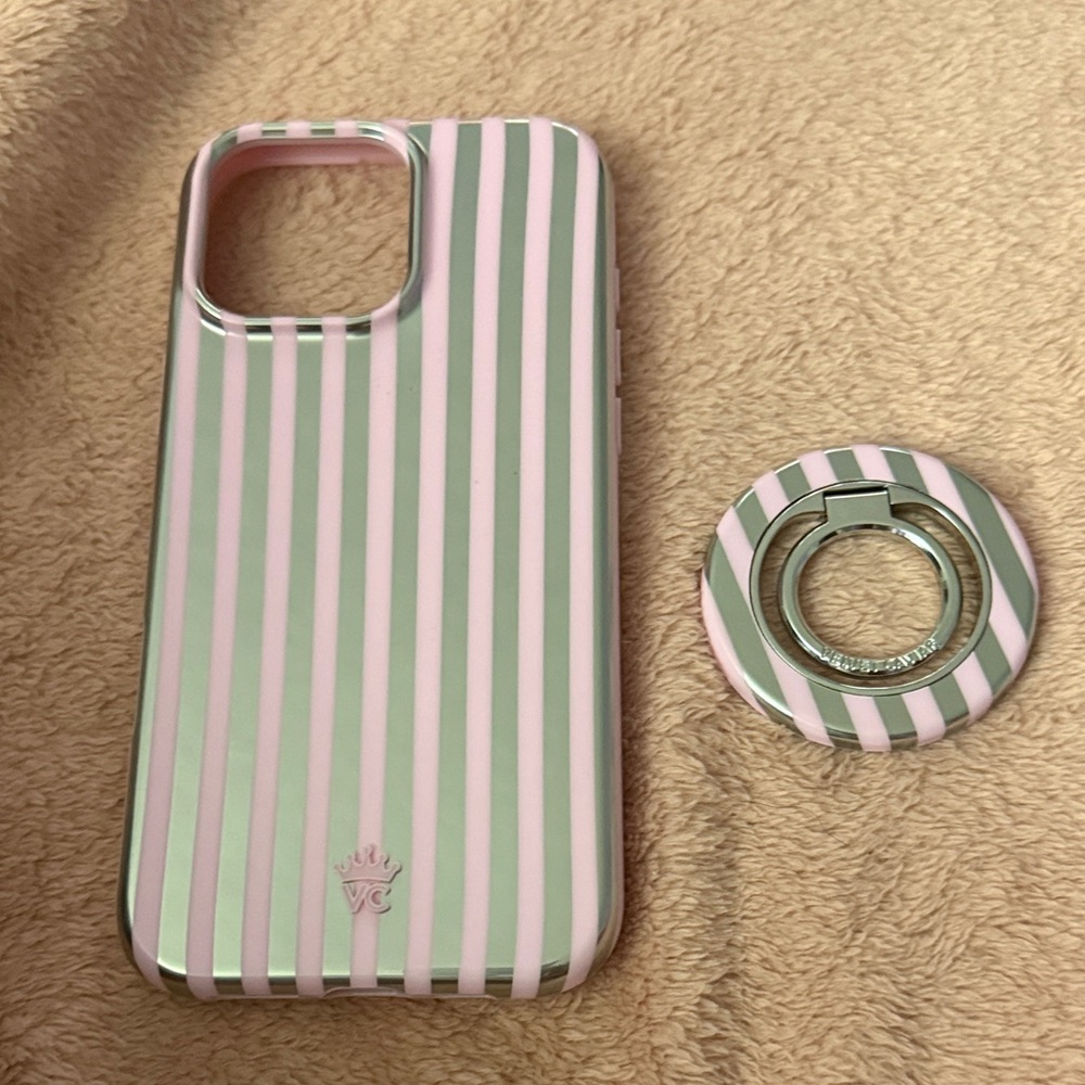iPhone 16 ProMax case Silver and Pink